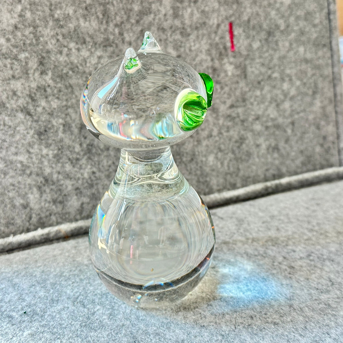 Glass katt fra 1950-tallet av Kjell Bloomberg for Gullaskrufs glasbruk Sverige