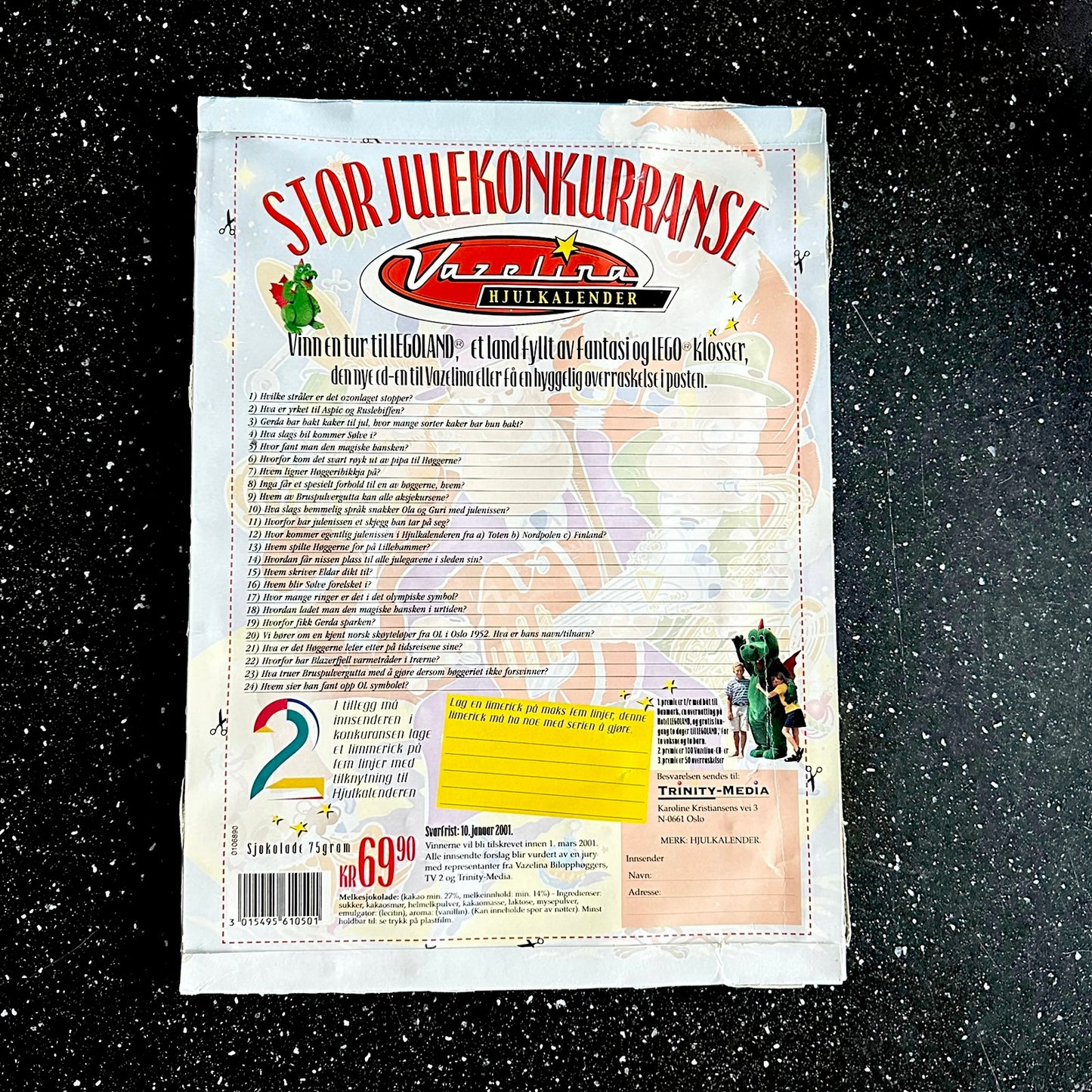 VAZELINA HJULKALENDER -Julekalender fra 2000