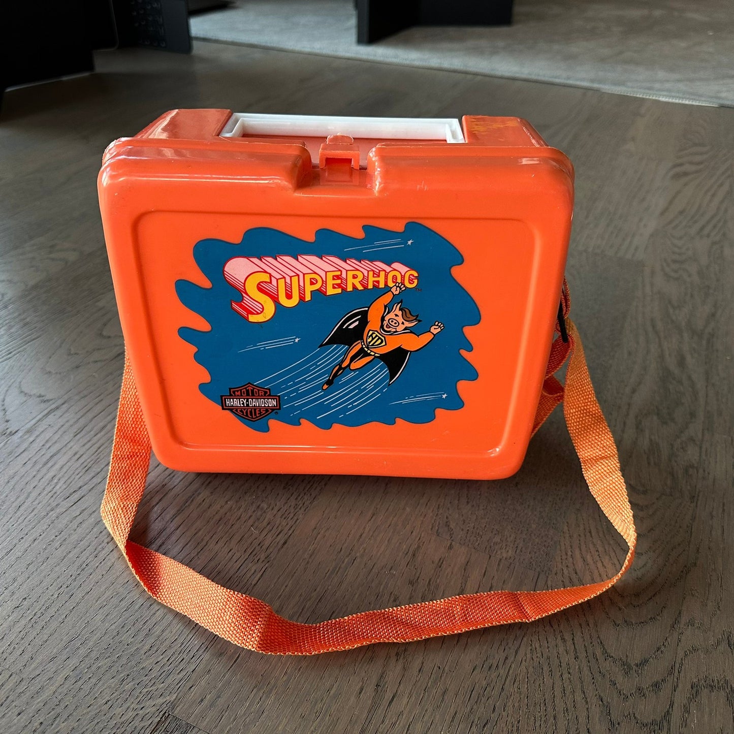 Harley Davidson sett med Super Hog - Koffert med Matboks og Termos (1987)