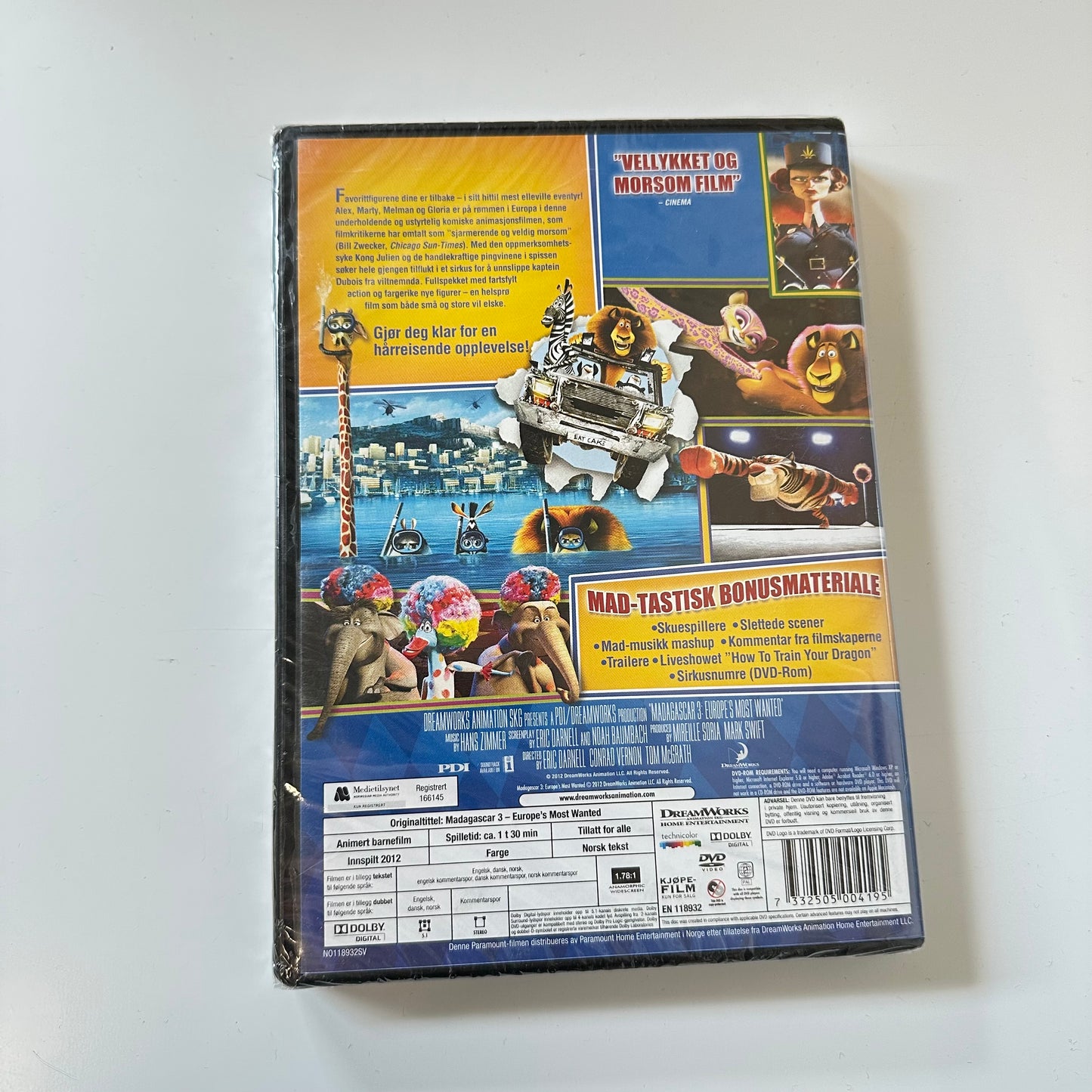 MADAGASKAR 3 - Full rulle i Europa (DVD) - Ny i plast !