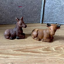 Vintage - 11 Store julekrybbe-figurer i keramikk