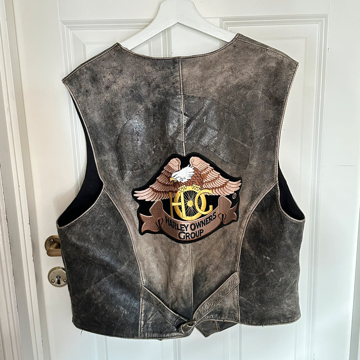 Vintage Skinnvest - "Harley owners group" (XXL)