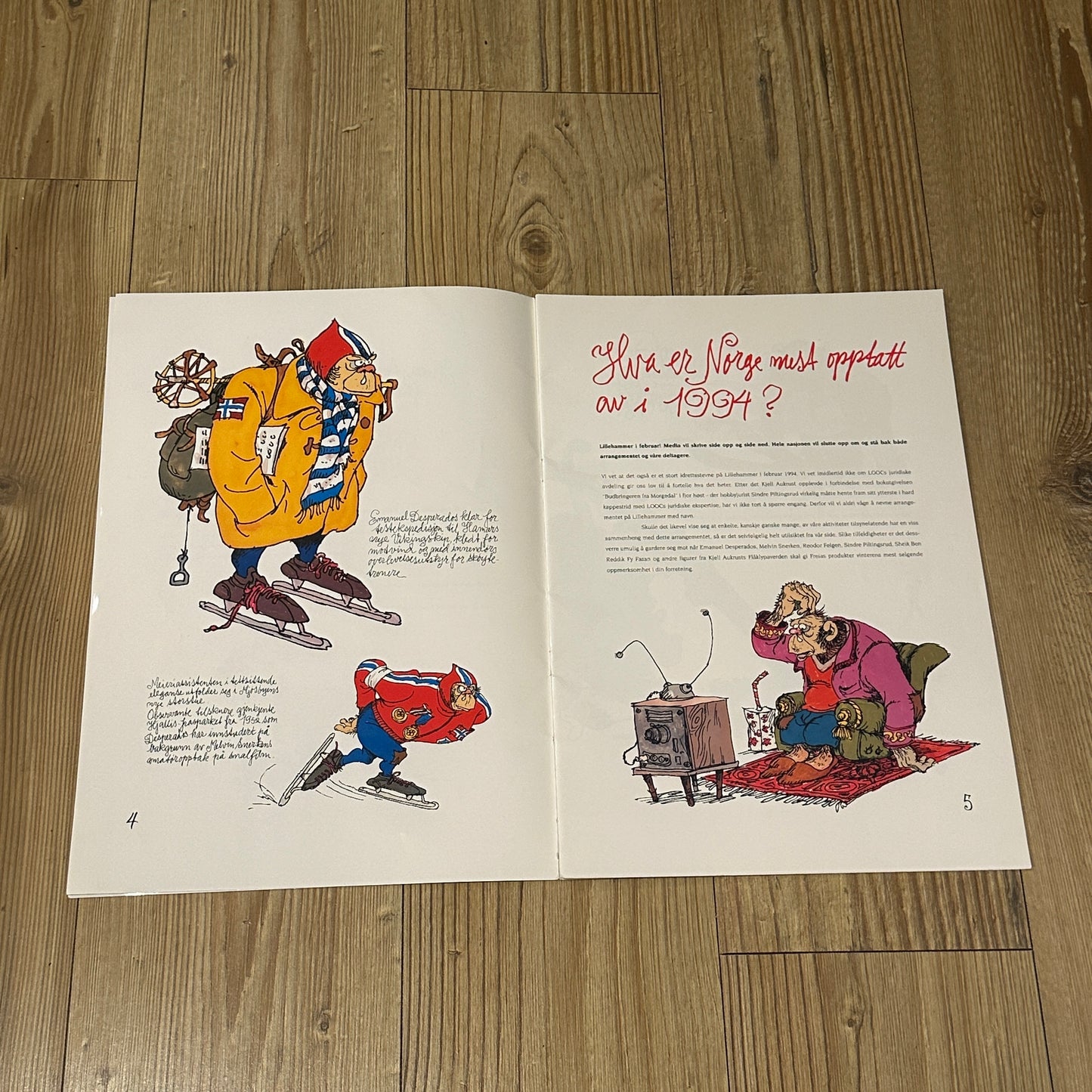 Freia & Flåklypa reklameblad inkl plakat med Emanuel Desperados, OL på Lillehammer
