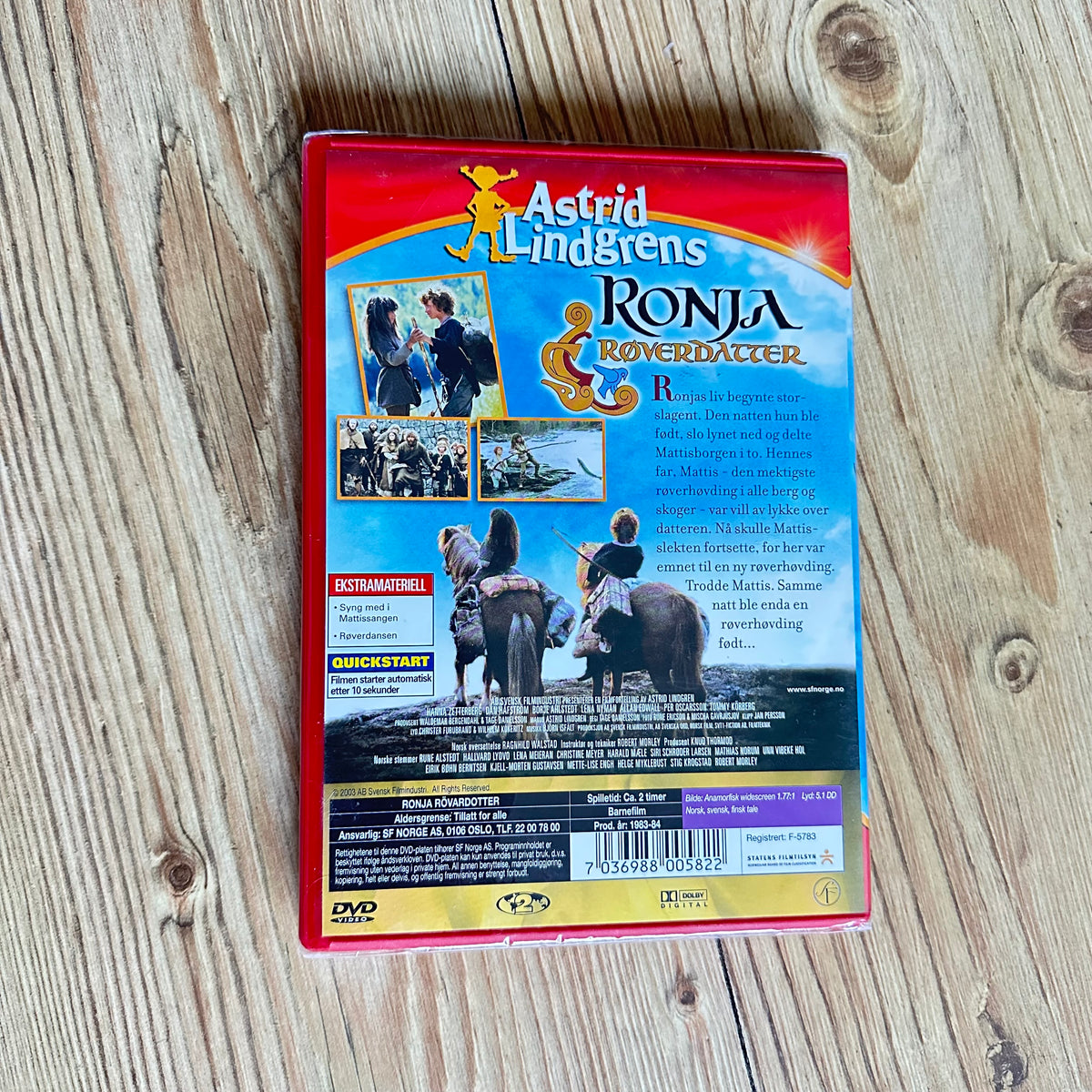 Ronja Røverdatter (DVD) - Ny i plast!
