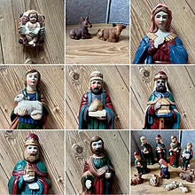 Vintage - 11 Store julekrybbe-figurer i keramikk