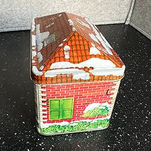 Gammel metallboks - Julepynta hus