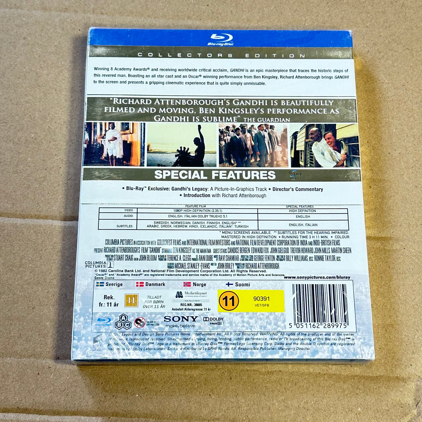 GHANDI - Collectors Edition  (Blu-ray) - Ny i plast !