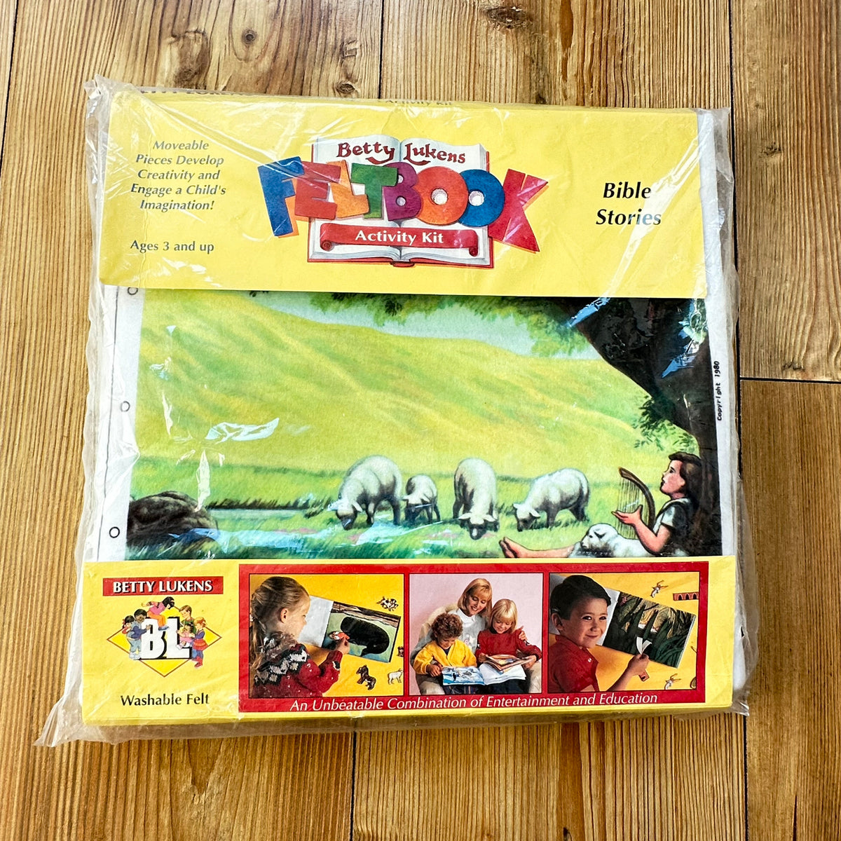 Betty Lukens Felt Activity Book Kit - Fortellinger fra Bibelen (1980) - Uåpnet !