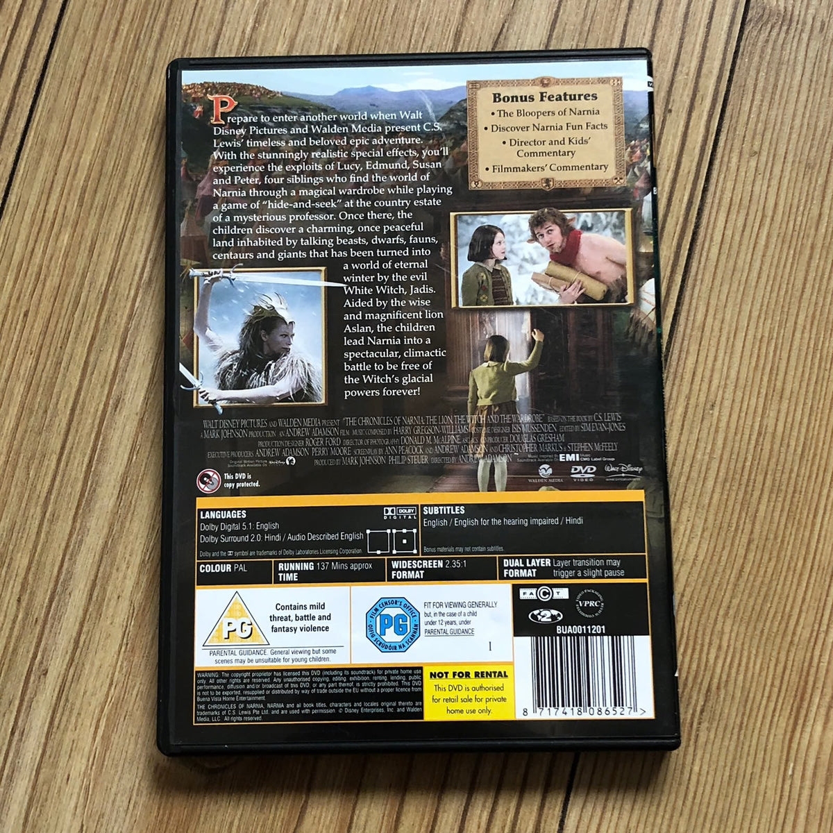 Narnia The Lion, The Witch and The Wardrobe (DVD)