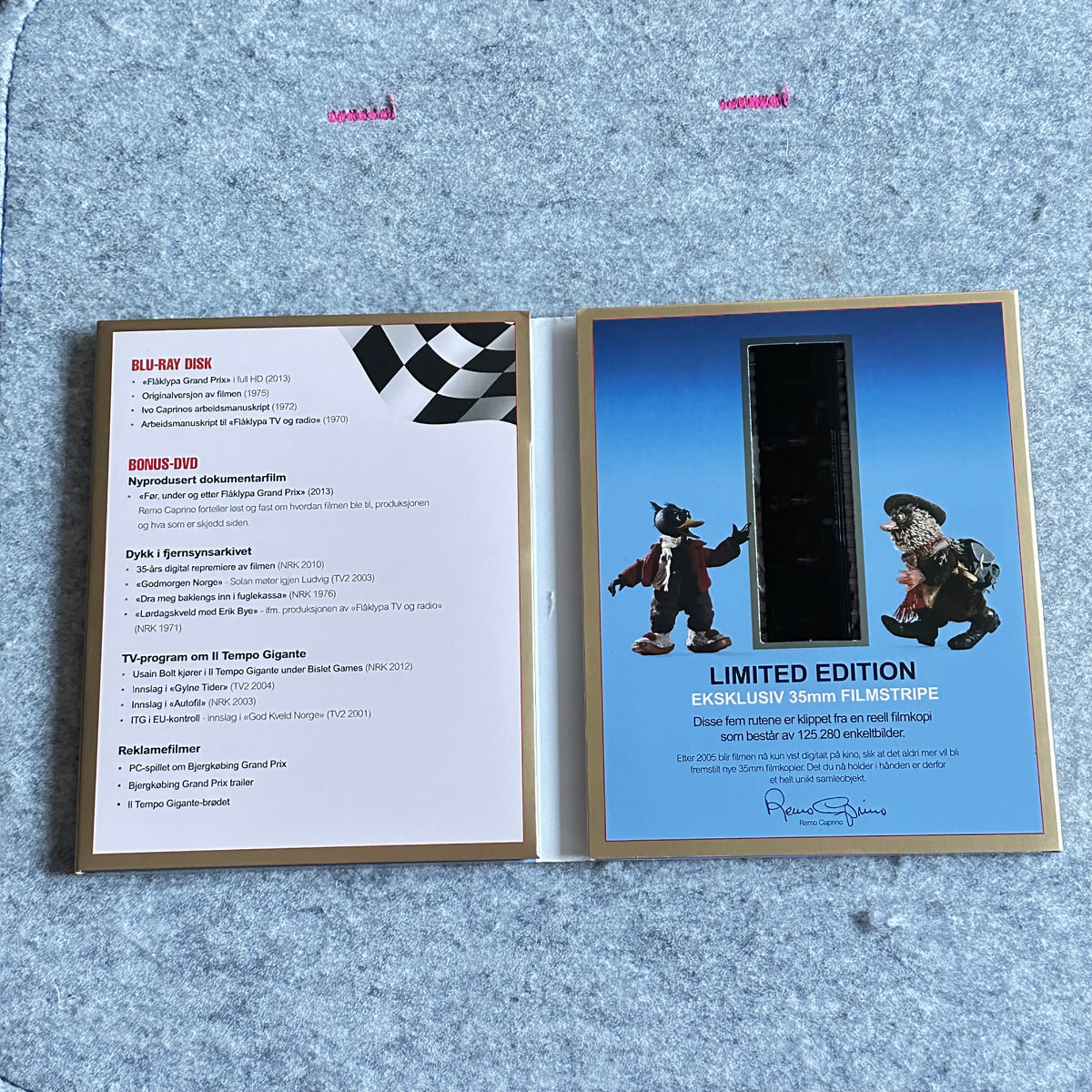 Flåklypa Grand Prix (Limited Edition) 2 disk utgave, Blu-ray + DVD (Som ny !)
