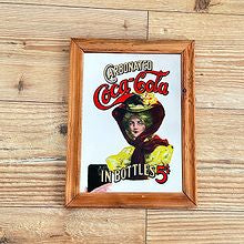 Vintage Coca Cola speilbilde med treramme