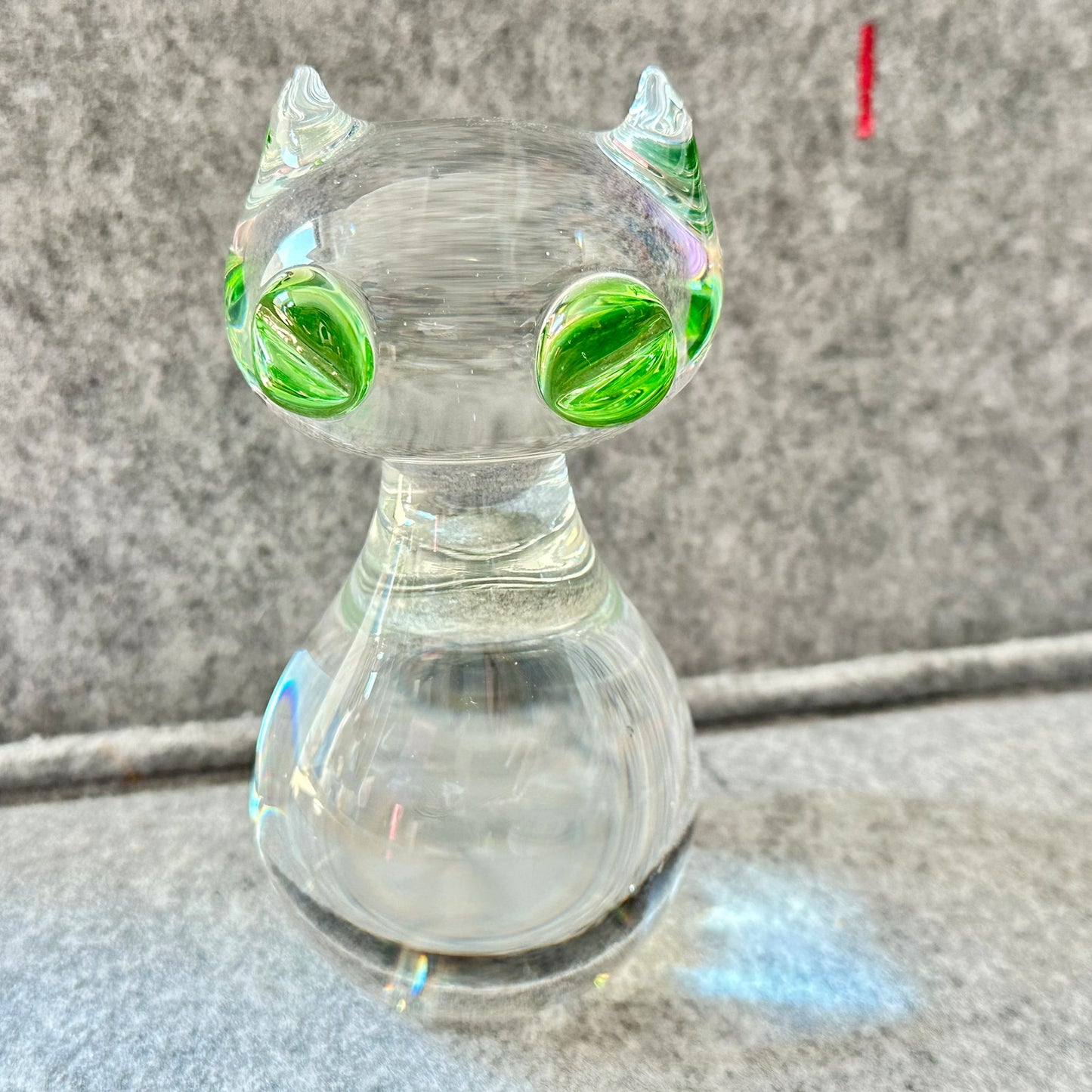 Glass katt fra 1950-tallet av Kjell Bloomberg for Gullaskrufs glasbruk Sverige