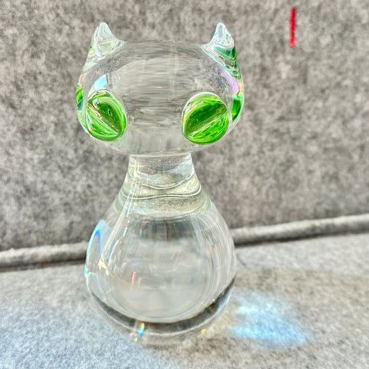 Glass katt fra 1950-tallet av Kjell Bloomberg for Gullaskrufs glasbruk Sverige