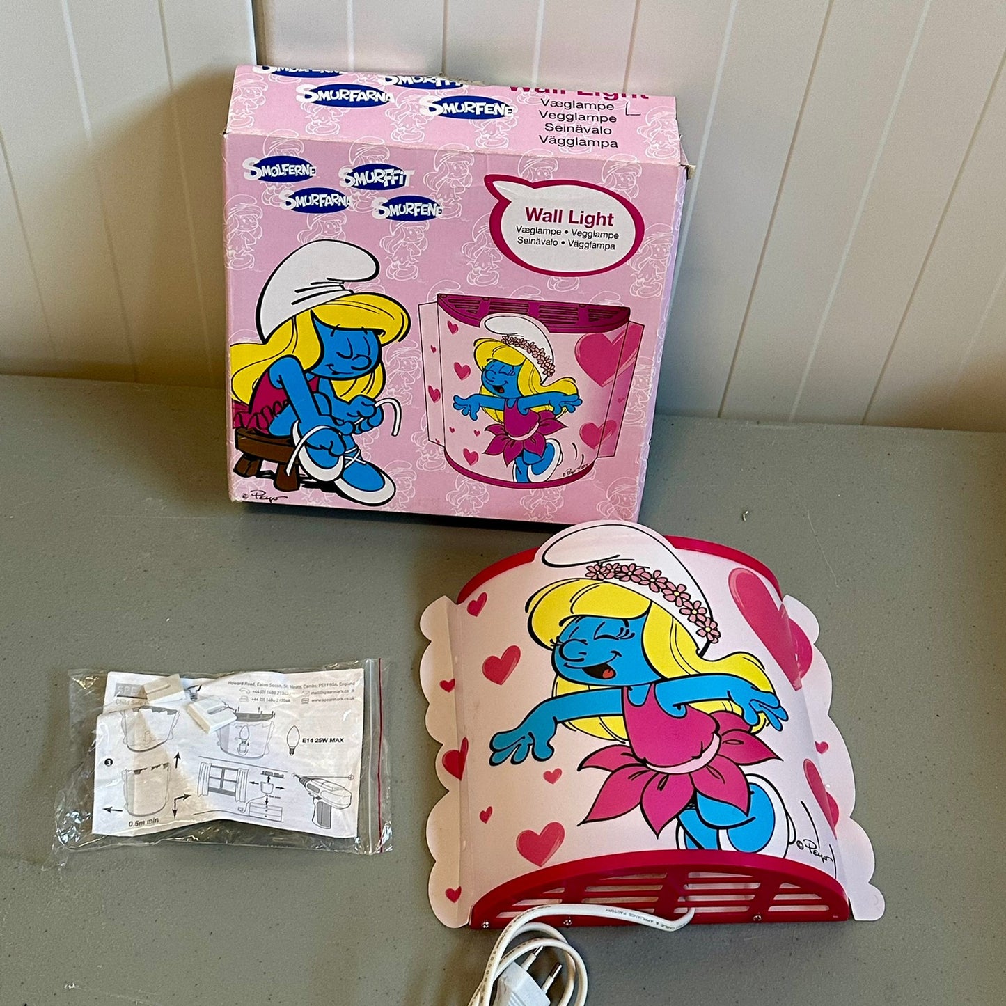 Smurfeline vegglampe til barnerom
