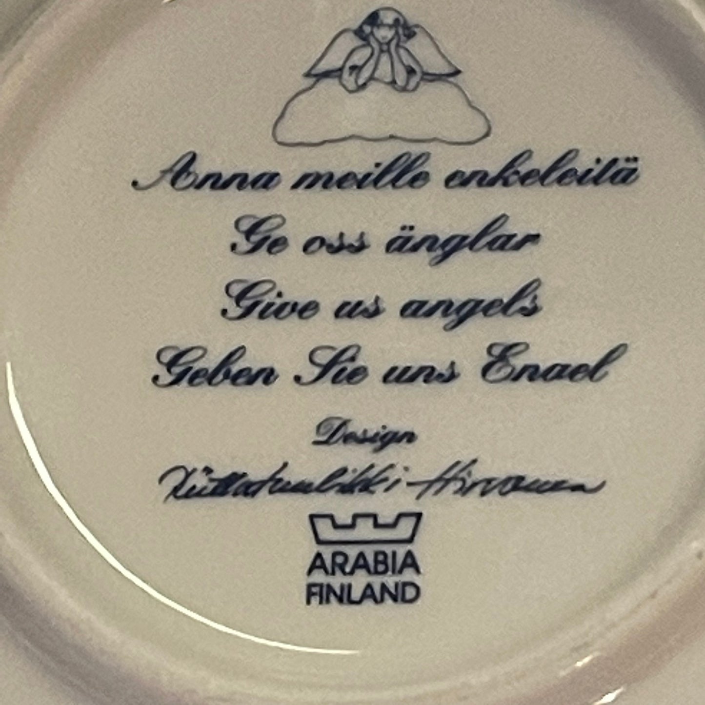 Samlingsplatte fra ARABIA FINLAND "Gi oss engler"