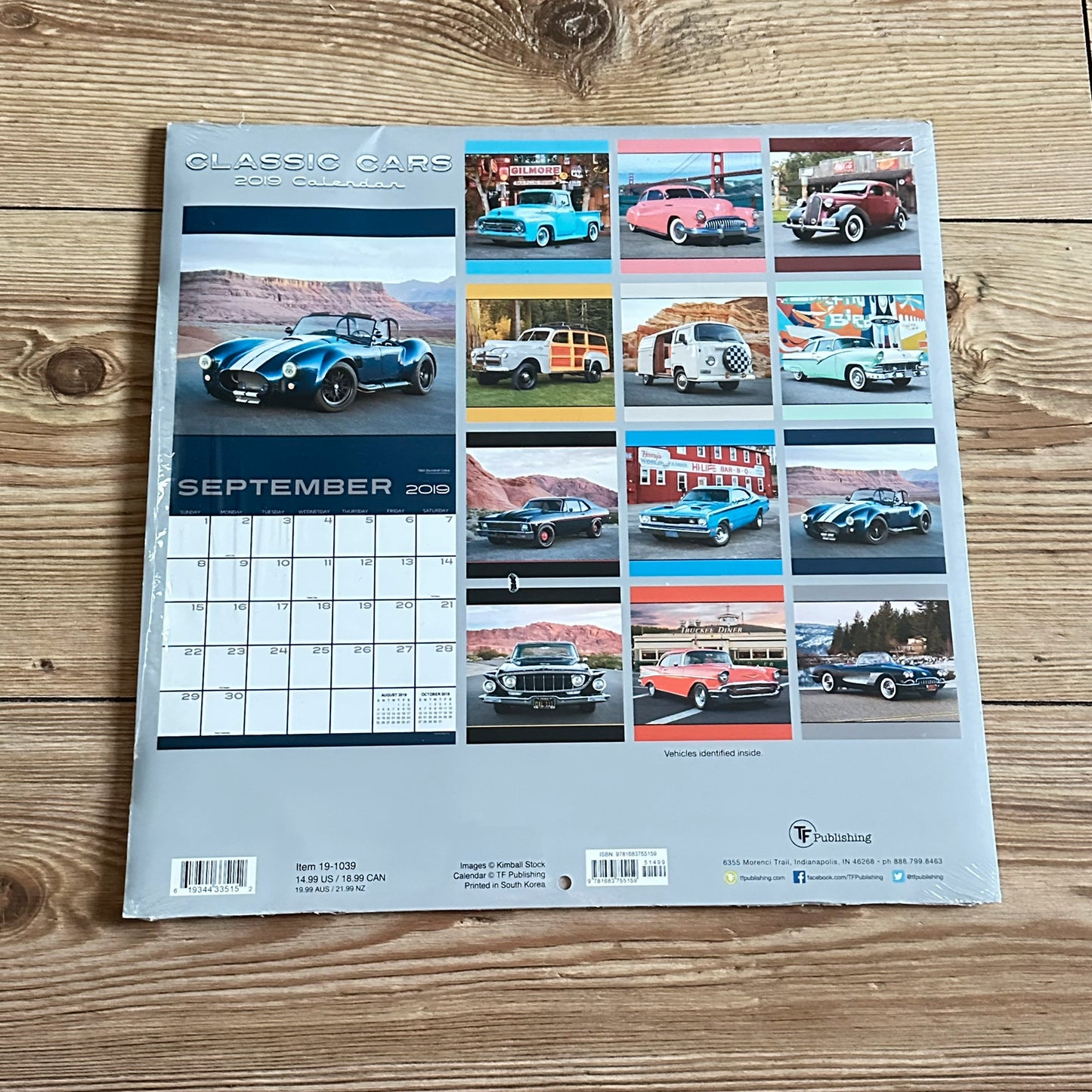 Classic Cars Wall Calendar fra 2019 - Ny i plast !